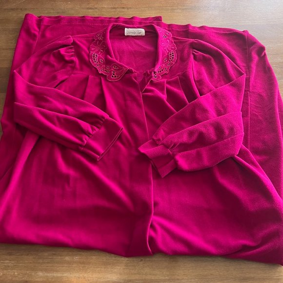 Vintage Vanity Fair Pink Snap Up Robe Sleeve Size Medium Med EUC Made in USA - Picture 1 of 9